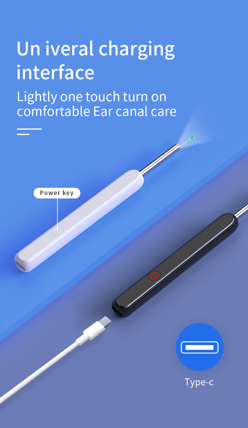 منظار الأذن اللاسلكي الذكي NE3 مع كاميرا وضوء LED - Kit de nettoyage d'oreilles intelligent sans fil NE3 avec caméra et LED