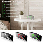ساعة منبه رقمية LED عصرية DT-6507 - شاشة مرآة منحنية - Horloge Réveil Numérique LED DT-6507 - Écran Miroir Incurvé