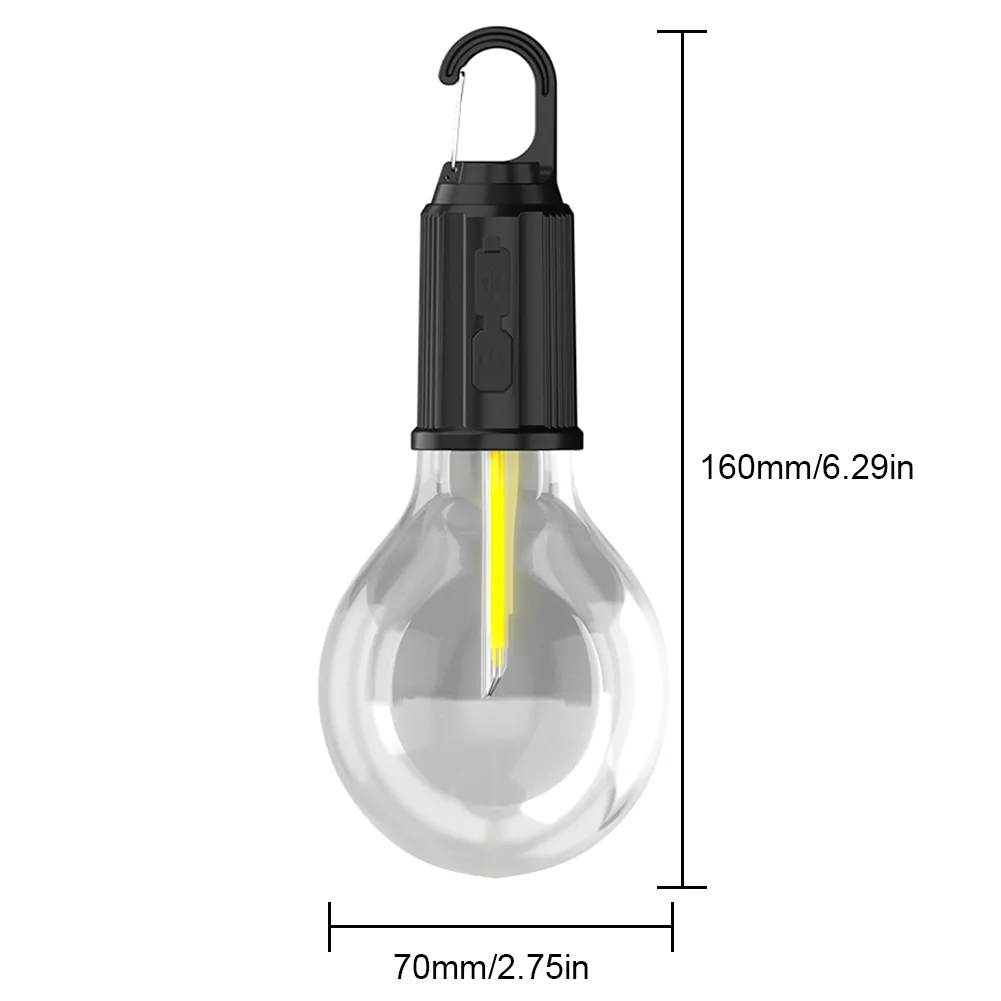 مصباح تخييم LED محمول Quickdz Shop، قابل لإعادة الشحن، مقاوم للماء، 3 أوضاع إضاءة T01 - Lampe de Camping LED Portable Quickdz Shop Rechargeable Étanche 3 Modes T01