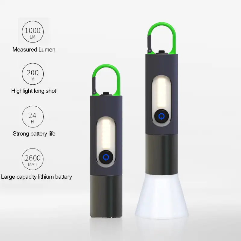Lampe de poche LED zoomable 4 modes, Rechargeables 1800mAh