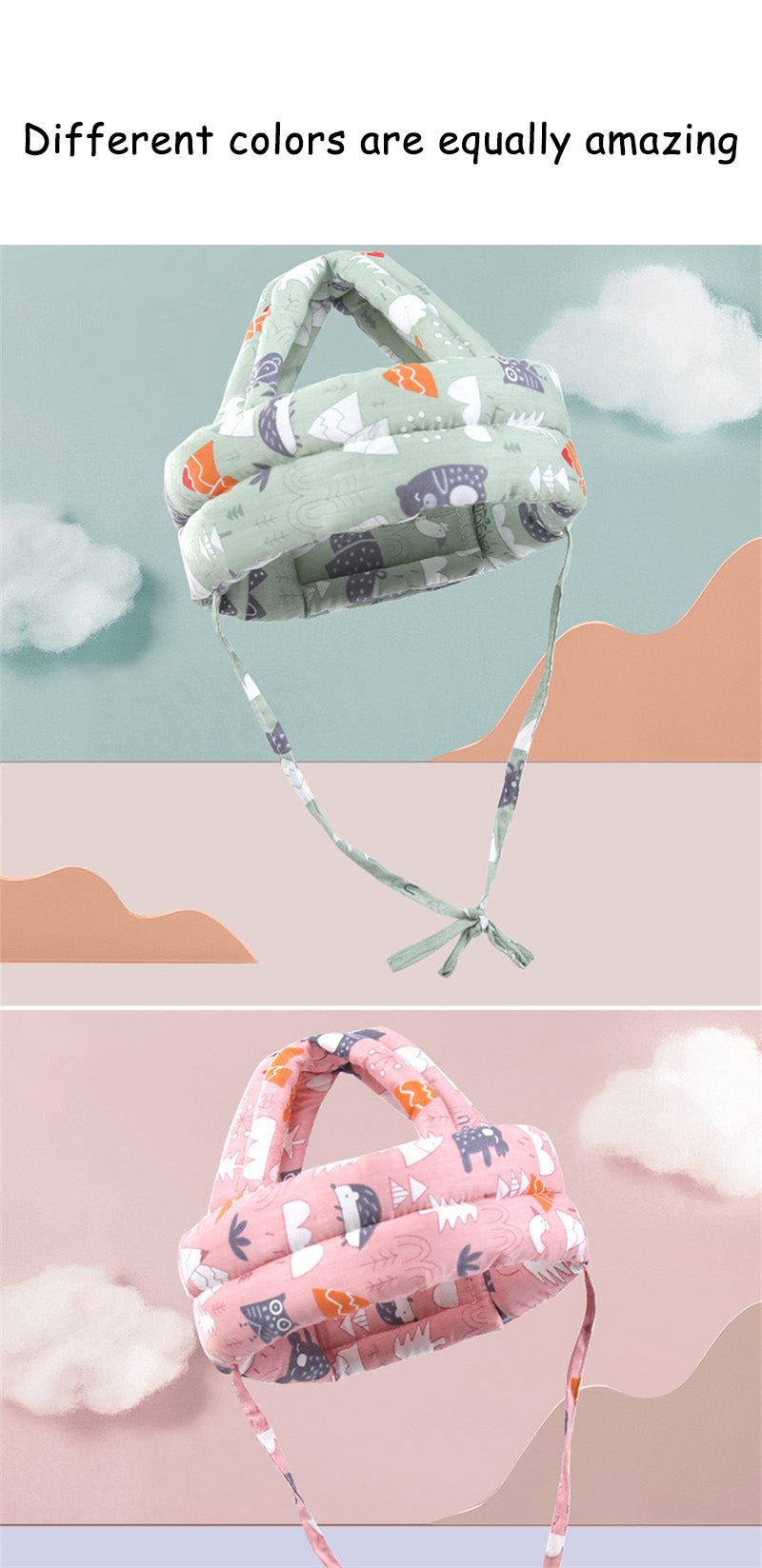 خوذة أمان 360° للأطفال (6-24 شهر) - متعدد الألوان - Casque de Sécurité Bébé 360° Anti-Choc (6-24 Mois) - Multicolore