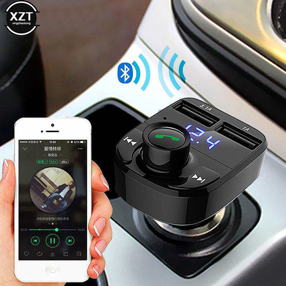 جهاز إرسال FM بلوتوث لاسلكي للسيارة X8 مع شاحن USB سريع ومشغل MP3 - Transmetteur FM Bluetooth Sans Fil X8 pour Voiture avec Chargeur USB Rapide et Lecteur MP3