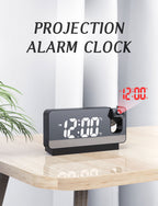 ساعة منبه رقمية LED ذكية مع جهاز عرض 180° ودرجة حرارة USB - Réveil Numérique LED Intelligent avec Projecteur 180° Température USB