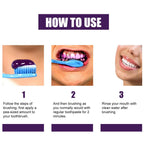 معجون أسنان بنفسجي لتبييض الأسنان ومصحح اللون 50 مل - يزيل البقع وينعش النفس - Dentifrice Blanchissant Violet Correcteur de Couleur 50ml - Élimine Taches & Rafraîchit l'Haleine