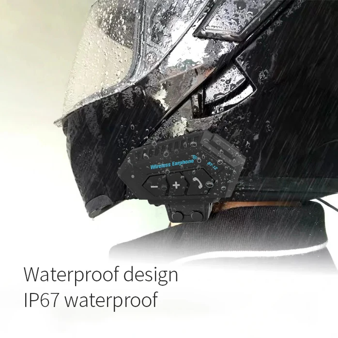 Écouteurs de moto sans fil Bluetooth 5.0 étanche FM GPS deux côtés BT12