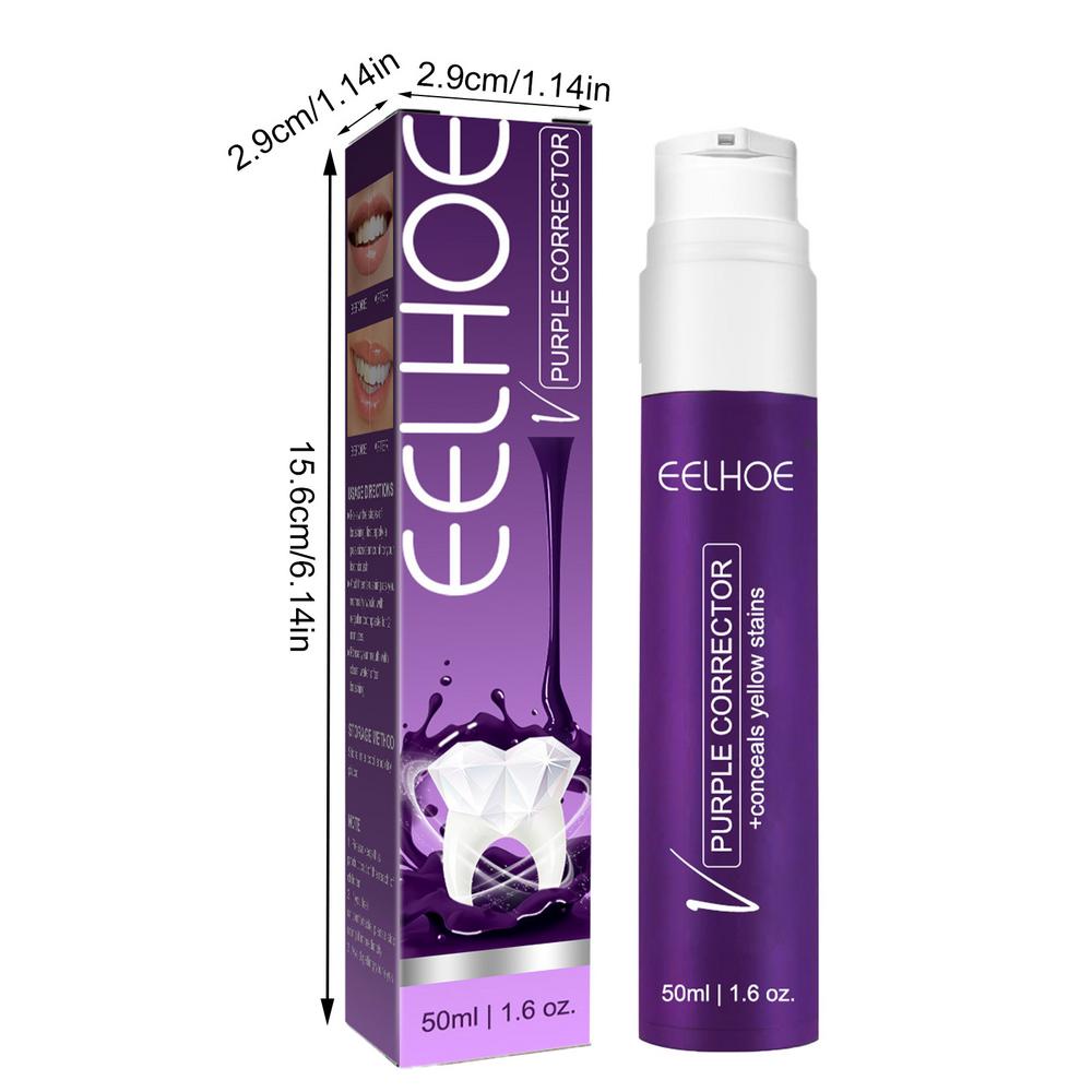 معجون أسنان بنفسجي لتبييض الأسنان ومصحح اللون 50 مل - يزيل البقع وينعش النفس - Dentifrice Blanchissant Violet Correcteur de Couleur 50ml - Élimine Taches & Rafraîchit l'Haleine