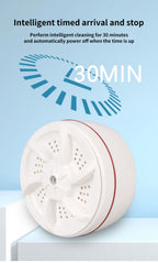 غسالة توربو صغيرة محمولة بالموجات فوق الصوتية USB - Quickdz Shop - Mini Machine à Laver Portable Ultrasons USB 2-en-1 - Quickdz Shop