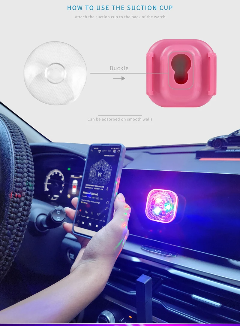 Montre Disco Ball Lumineuse avec ventouse rechargeable - ساعة كرة ديسكو مضيئة قابلة لإعادة الشحن