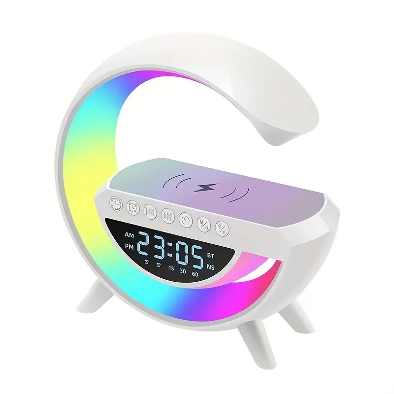 Réveil et Haut-parleur Bluetooth RGB intelligente type Big G Wireless Charger V3 - BT-3401