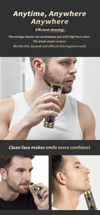 مجموعة ماكينة حلاقة كهربائية للرجال، ماكينة تشذيب اللحية والأنف، شحن USB، شاشة LCD - Rasoir Électrique Homme Multifonction, Tondeuse Barbe Nez USB, Écran LCD