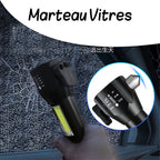 مصباح يدوي LED قابل لإعادة الشحن مع قاطع زجاج مدمج - 300 لومن - Lampe de poche LED rechargeable avec brise-vitre intégré - 300 Lumens