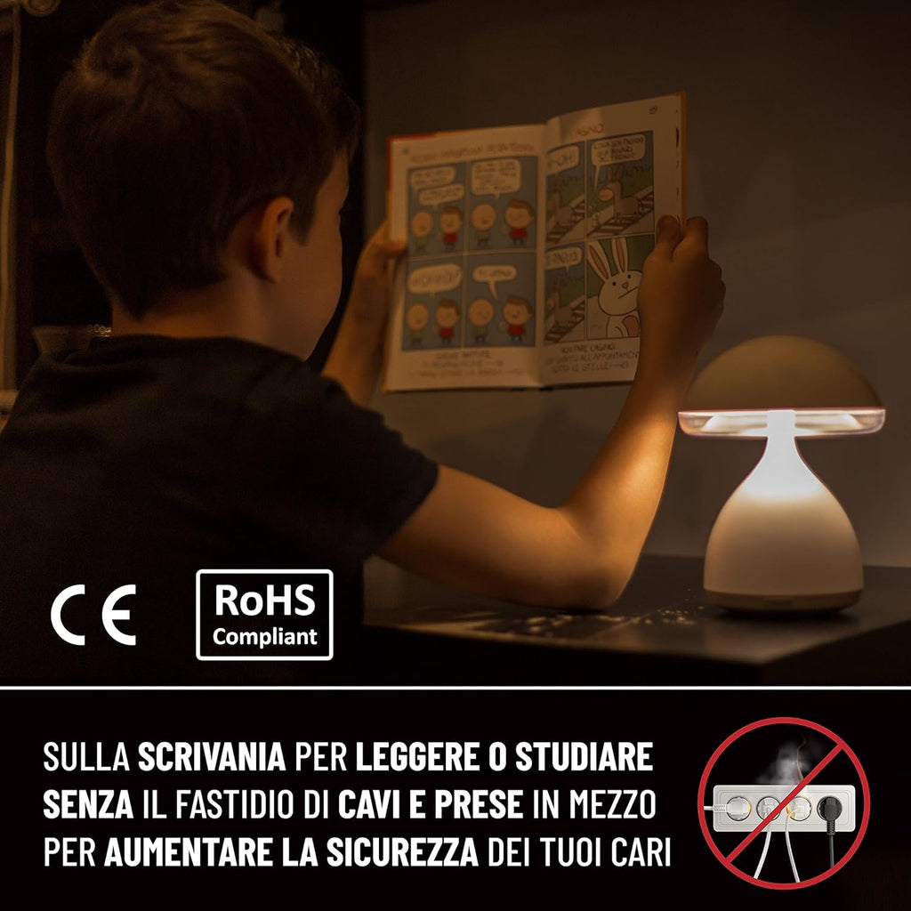 Lampe de chevet LED à capteur tactile Champignon à intensité variable RGB