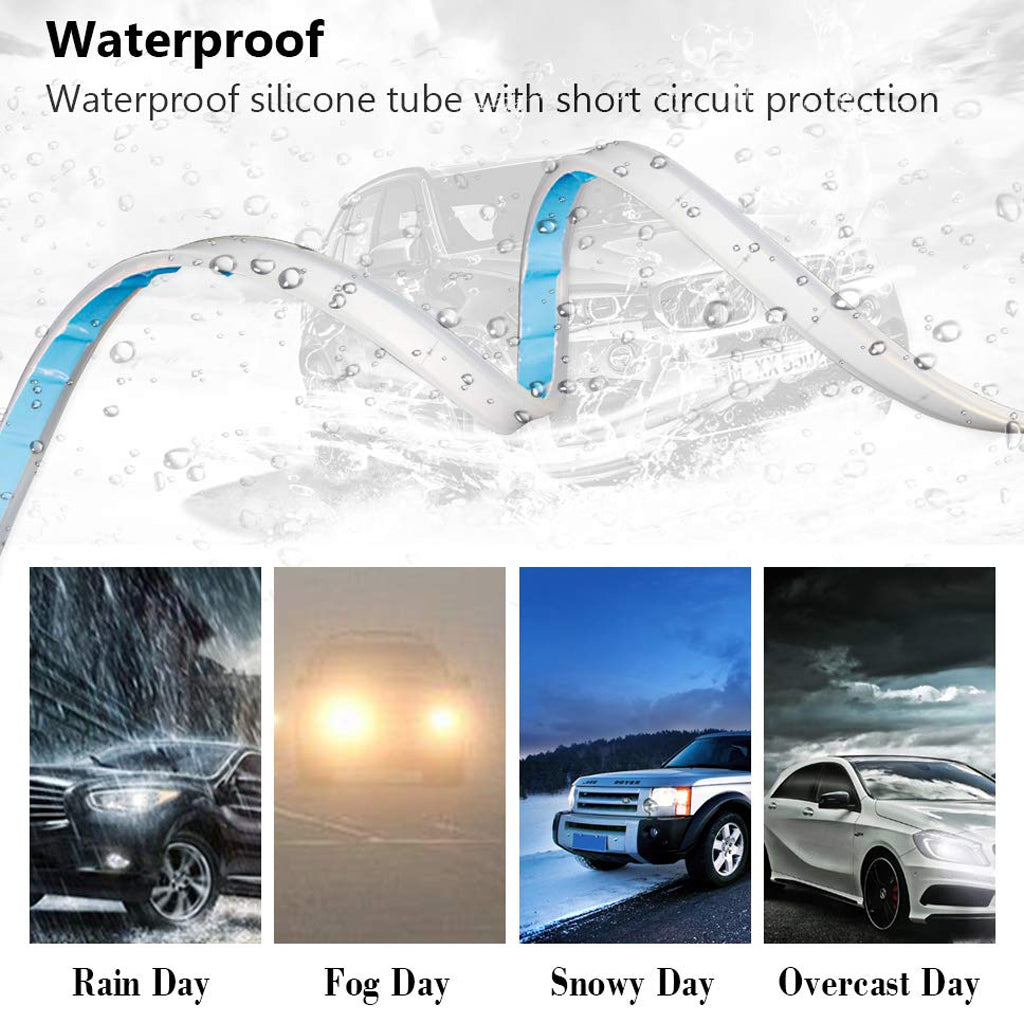 أضواء نهارية LED ومؤشر انعطاف للسيارة 60 سم (قطعتين) - Feux de Jour LED & Clignotants Voiture 60cm (2 Pièces)