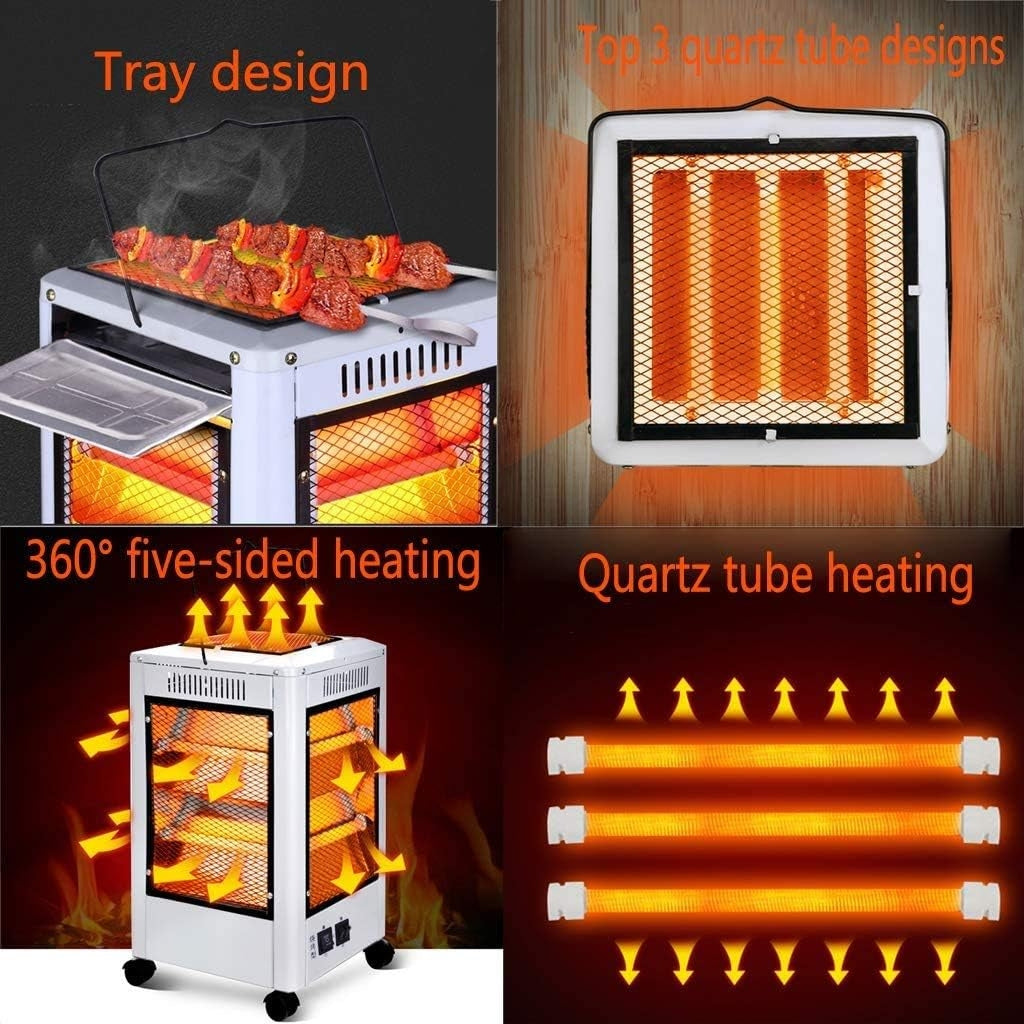 دفاية كهربائية وشواية 360° اقتصادية 2000W - 5 جوانب - Chauffage Électrique & Gril 360° Éco 2000W - 5 Façades