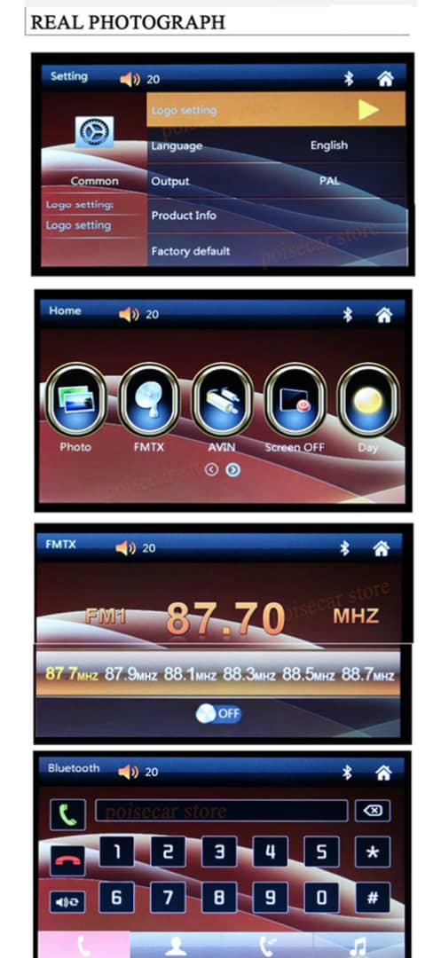 شاشة مرآة سيارة 7 بوصة LCD بلوتوث MP5 كاميرا خلفية - Rétroviseur Voiture Écran LCD 7 Pouces Bluetooth MP5 Caméra Recul