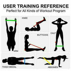 مجموعة 5 أحزمة مقاومة مرنة من اللاتكس للتمرين - Lot de 5 Bandes de Résistance Élastiques en Latex pour Entraînement