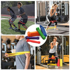 مجموعة 5 أحزمة مقاومة مرنة من اللاتكس للتمرين - Lot de 5 Bandes de Résistance Élastiques en Latex pour Entraînement