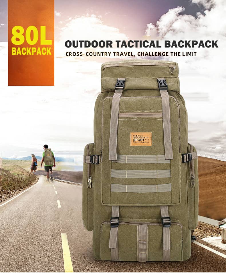 حقيبة ظهر عسكرية تكتيكية 80 لتر مقاومة للماء للتخييم والمشي - Sac à dos Randonnée Tactique Militaire 80L Imperméable - Quickdz Shop