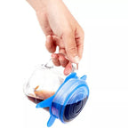 6 أغطية سيليكون قابلة للتمدد - قابلة لإعادة الاستخدام، محكمة الغلق - 6 Couvercles Silicone Extensibles - Réutilisables, Hermétiques