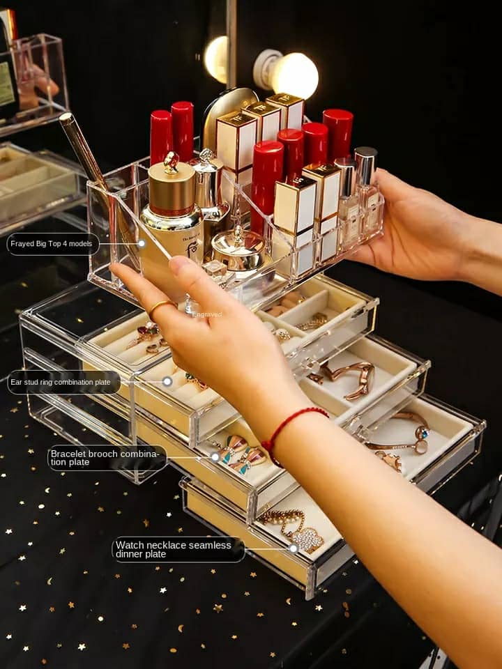 منظم مكياج أكريليك شفاف - Organisateur de maquillage acrylique transparent