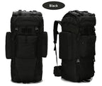 حقيبة ظهر احترافية للتخييم والمشي 90 لتر مقاومة للماء كاموفلاج أسود - Quickdz Shop - Sac à dos Randonnée Professionnel 90L Étanche Camouflage Noir - Quickdz Shop