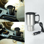 ترمس كهربائي للسيارة 12V - كوب تسخين الماء والقهوة والشاي 450 مل - Thermos Électrique Chauffant Voiture 12V - Tasse Chauffe-Eau Café Thé 450ml