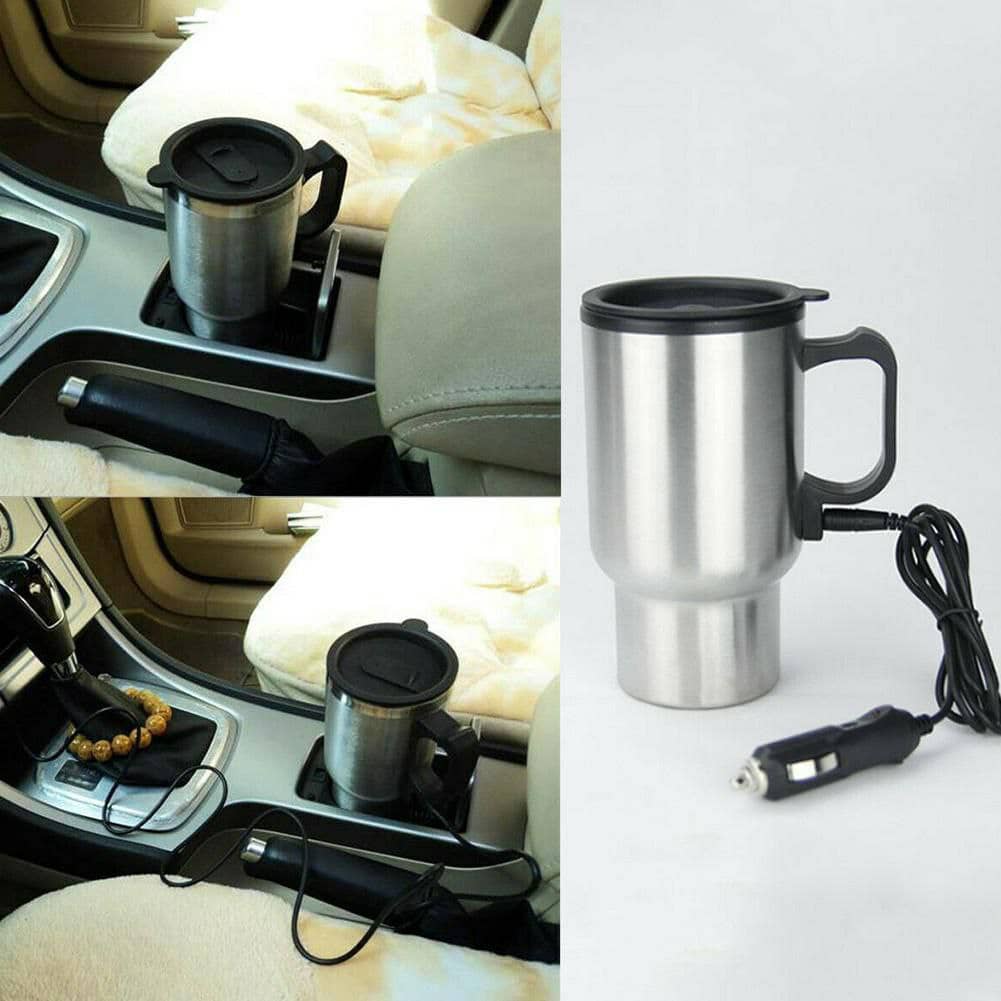 ترمس كهربائي للسيارة 12V - كوب تسخين الماء والقهوة والشاي 450 مل - Thermos Électrique Chauffant Voiture 12V - Tasse Chauffe-Eau Café Thé 450ml