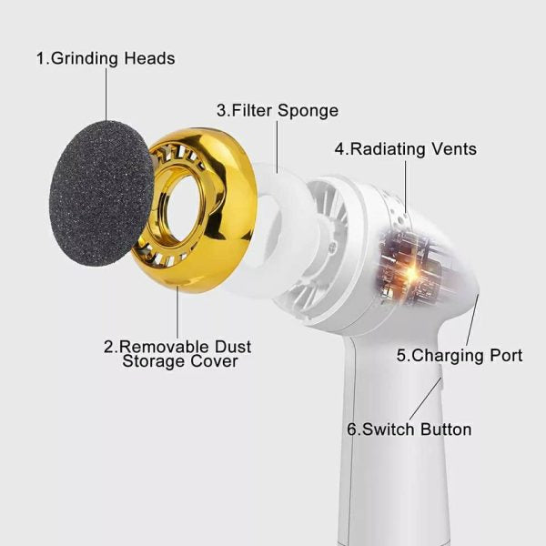 آلة إزالة الجلد الميت والكالو الكهربائية مع شفط USB - Machine Électrique Anti-Callosités et Peau Morte USB avec Aspiration