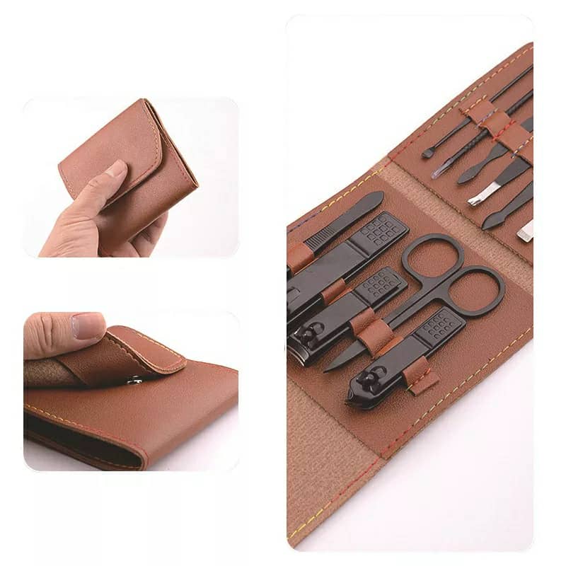 طقم قص أظافر احترافي 12 قطعة من الفولاذ المقاوم للصدأ - Ensemble Coupe-Ongles Professionnel 12 Pcs en Acier Inoxydable