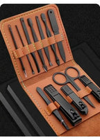 طقم قص أظافر احترافي 12 قطعة من الفولاذ المقاوم للصدأ - Ensemble Coupe-Ongles Professionnel 12 Pcs en Acier Inoxydable