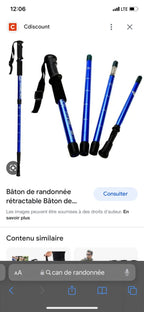 عصا مشي تلسكوبية Qiangsheng من سبائك الألومنيوم خفيفة الوزن ومضادة للانزلاق - Bâton de Randonnée Télescopique Qiangsheng en Alliage d'Aluminium Ultraléger Antidérapant