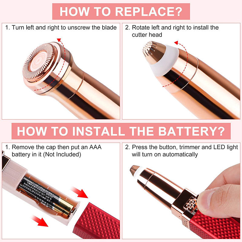 آلة إزالة شعر الوجه والحواجب 2 في 1 - Épilateur Facial & Sourcils 2-en-1