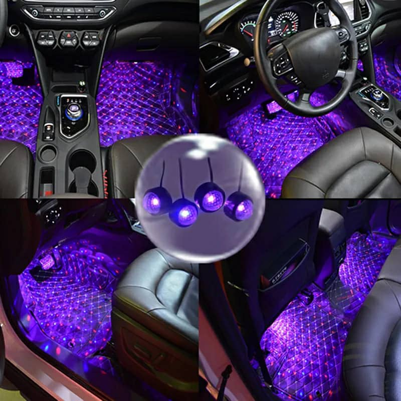 إضاءة جو السيارة RGB 4 في 1 USB - Lumière d'Ambiance Voiture RGB 4-en-1 USB