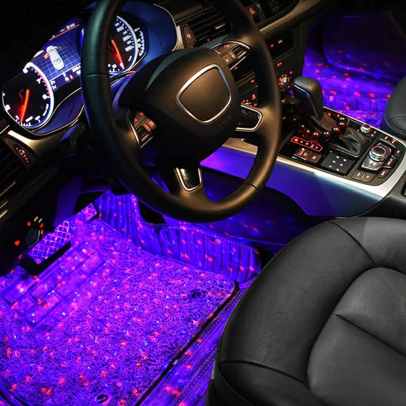 إضاءة جو السيارة RGB 4 في 1 USB - Lumière d'Ambiance Voiture RGB 4-en-1 USB