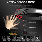 كشاف رأس Quickdz Shop قابل للشحن COB 350 لومن مع مستشعر حركة - Lampe Frontale Quickdz Shop Rechargeable COB 350 Lumens avec Capteur de Mouvement