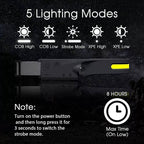 كشاف رأس Quickdz Shop قابل للشحن COB 350 لومن مع مستشعر حركة - Lampe Frontale Quickdz Shop Rechargeable COB 350 Lumens avec Capteur de Mouvement