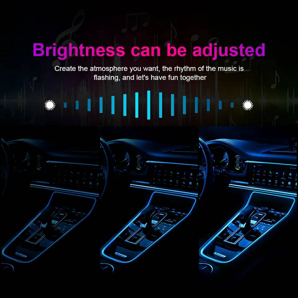 شريط إضاءة LED ألياف بصرية RGB للسيارة 12V - Quickdz Shop - Bande Lumineuse LED Fibre Optique RGB 12V pour Intérieur Voiture - Quickdz Shop