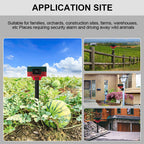 Répulsif pour animeux Capteur de mouvement à énergie solaire, alarme sonore et lumineuse 6 LED - مستشعر حركة يعمل بالطاقة الشمسية لطارد الحيوانات