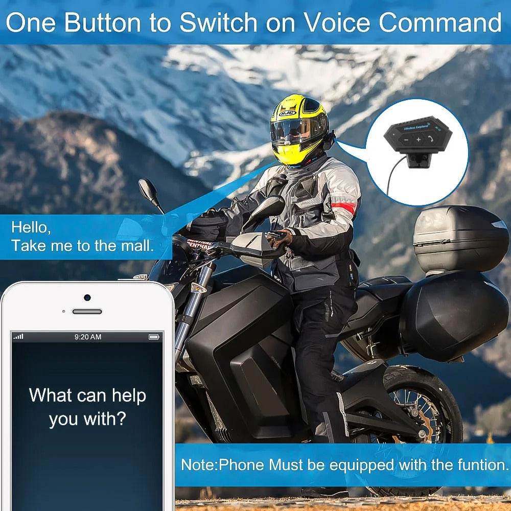 Écouteurs de moto sans fil Bluetooth 5.0 étanche FM GPS deux côtés BT12