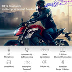 Écouteurs de moto sans fil Bluetooth 5.0 étanche FM GPS deux côtés BT12