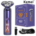 Kemei ماكينة حلاقة كهربائية للجسم للرجال، مقاومة للماء، شاشة LCD، نظام عائم ثلاثي الأبعاد، KM-1941s - Kemei Rasoir Électrique Corps Homme, Étanche, Écran LCD, Système Flottant 3D, KM-1941s