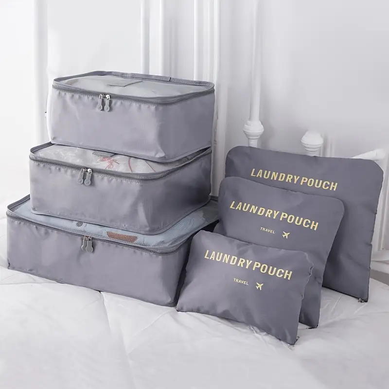 طقم 6 قطع حقائب تنظيم وتخزين السفر أوكسفورد - Ensemble 6 Sacs de Rangement Voyage Cube Organisateur Oxford