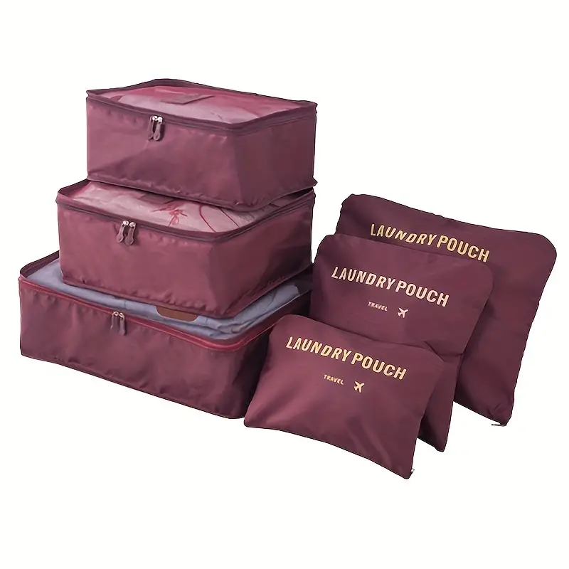 طقم 6 قطع حقائب تنظيم وتخزين السفر أوكسفورد - Ensemble 6 Sacs de Rangement Voyage Cube Organisateur Oxford