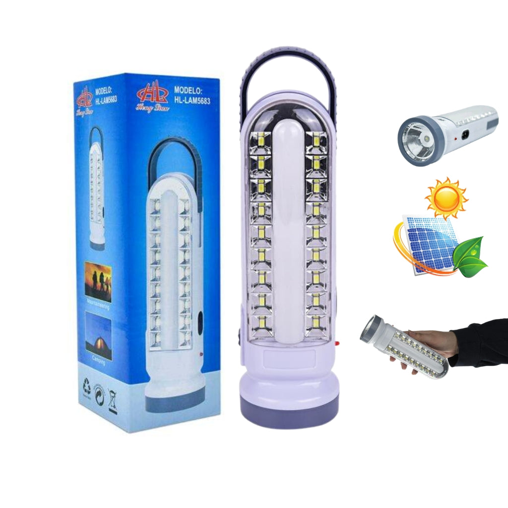 مصباح كشاف LED شمسي قابل للشحن USB SH-189-2 - Lampe Torche LED Solaire Rechargeable USB SH-189-2