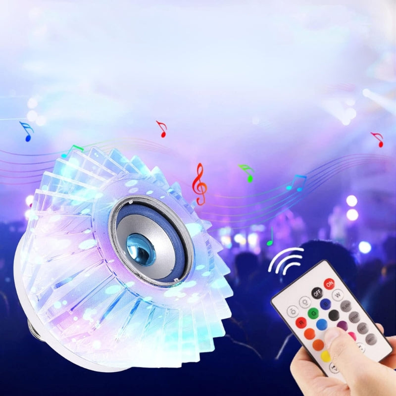 Ampoule musicale LED haut-parleur intégré Crystal Avec Bluetooth et télécommande 24W