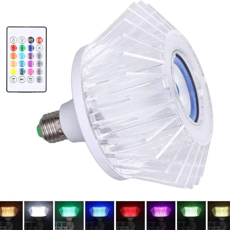 Ampoule musicale LED haut-parleur intégré Crystal Avec Bluetooth et télécommande 24W