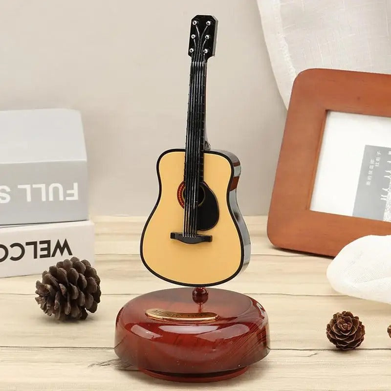 جيتار صغير صندوق موسيقي | ديكور منزلي أنيق - Mini Guitare Boîte à Musique Rétro | Décoration Élégante