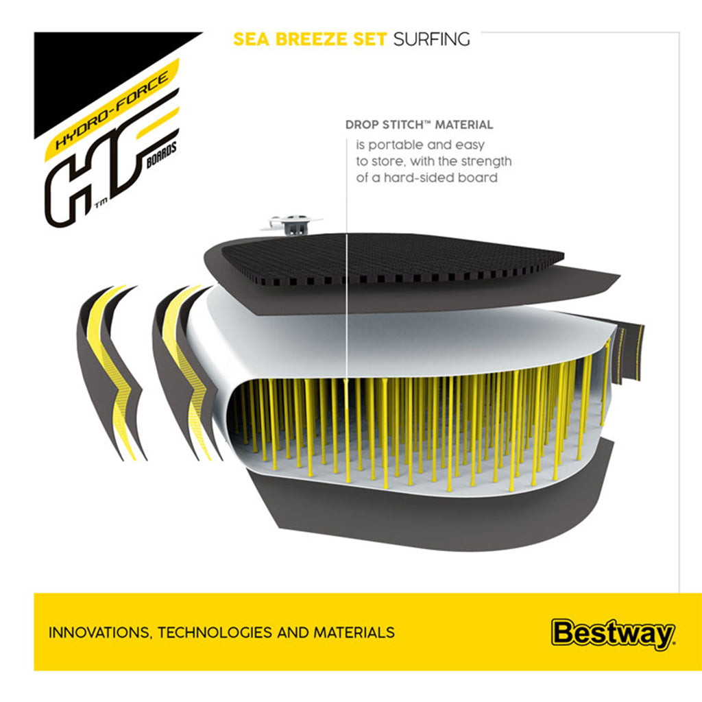 لوح تجديف قابل للنفخ Bestway Hydro-Force 65340 مع مضخة يدوية - Paddle Gonflable Bestway Hydro-Force 65340 avec Pompe à Main