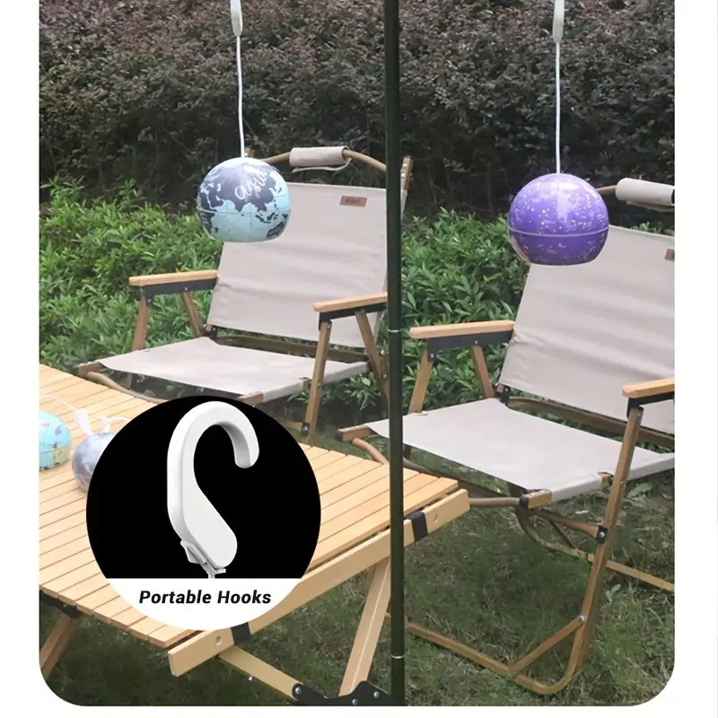 Lampe Led Suspendue En Forme De Boule Décorative, Rechargeable Par Usb, Pour Camping Intérieur Et Extérieur, En Forme De Lune Ou De Terre, 1 Pièce