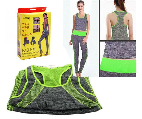 طقم رياضي مرن قطعتين: حمالة صدر وبنطال لياقة - Tenue de sport Extensible 2 Pcs Soutien-Gorge et Pantalon de Fitness